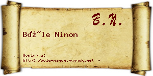Bőle Ninon névjegykártya